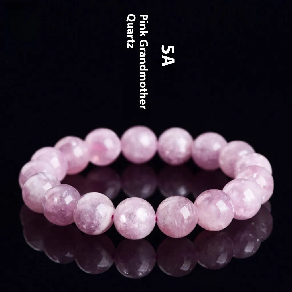 Korean style purple crystal bracelet with polished geometry beads on wrist