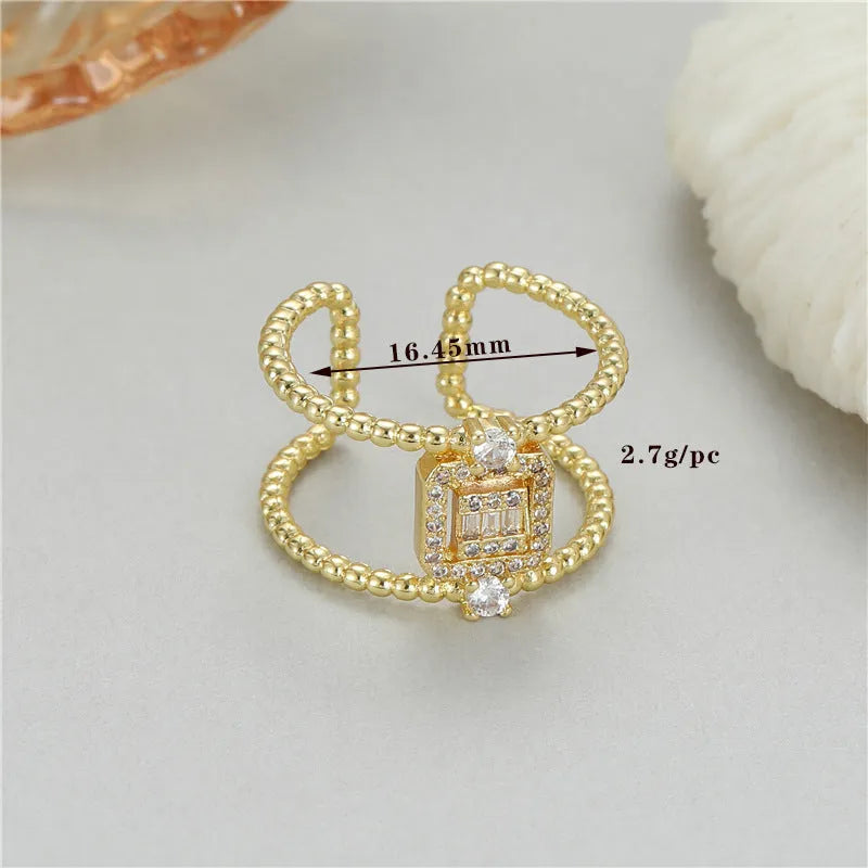 High Sense adjustable open ring with asymmetric U-shaped design in gold colour
