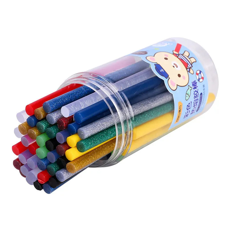 Pack of 55 transparent hot melt glue sticks with 7.0mm diameter for glue gun use