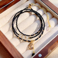 Women's blue san stone three-ring multi-layer bracelet showing handcrafted detail