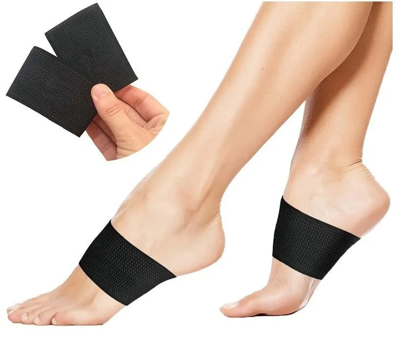 PU elastic foot bandage with heart-shaped arch support pad in ordinary and full heart styles.