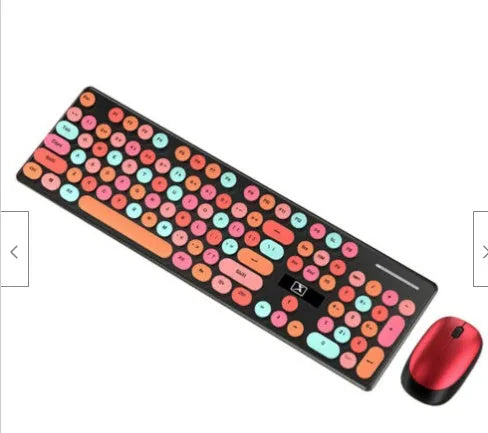Wireless punk manipulator keyboard and mouse set in vibrant yellow mixed colours with backlight illumination