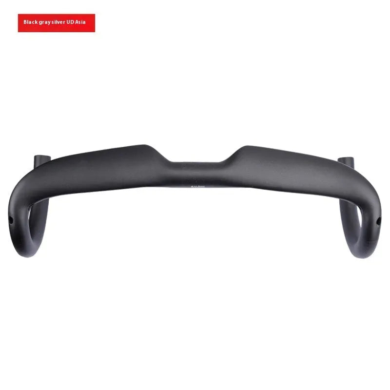 Road bicycle carbon fibre drop bar handlebar in Black Grey Silver colour