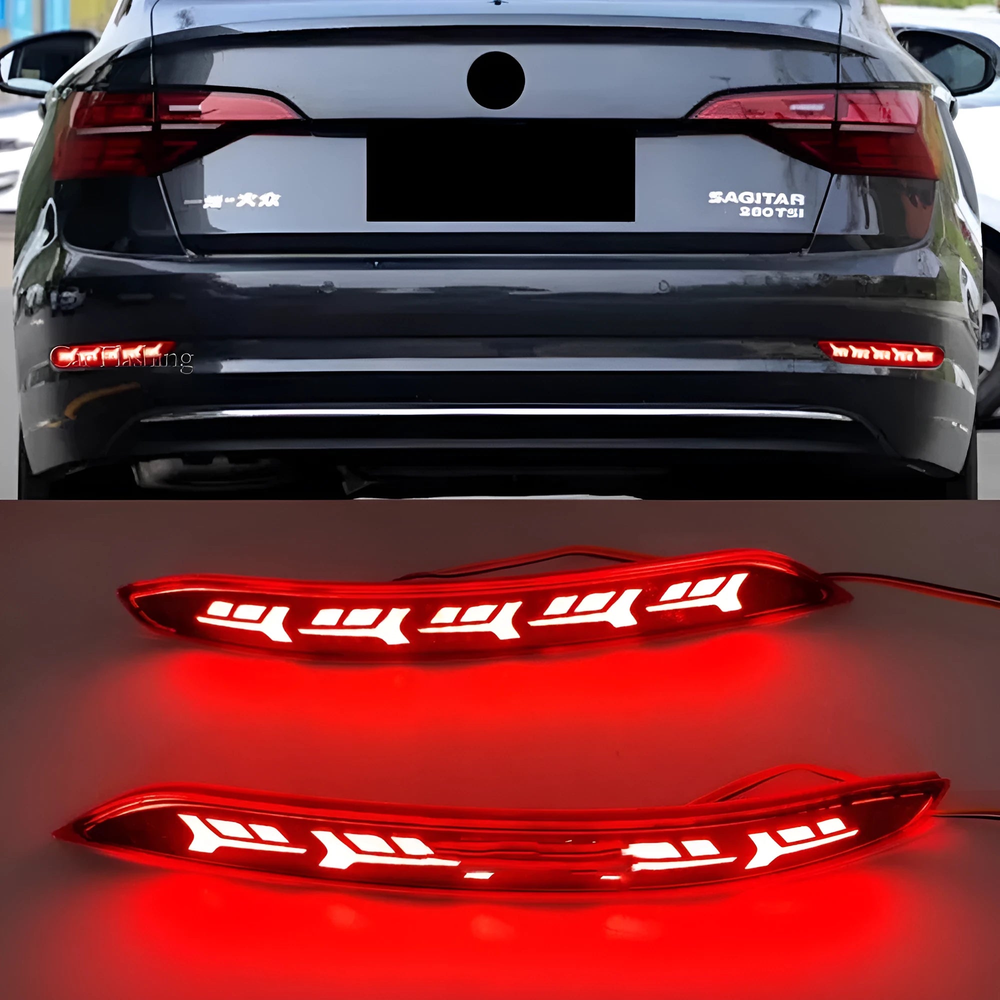 Volkswagen Sagitar bumper LED light modification with flowing water lighting effects for 2019-2021 models