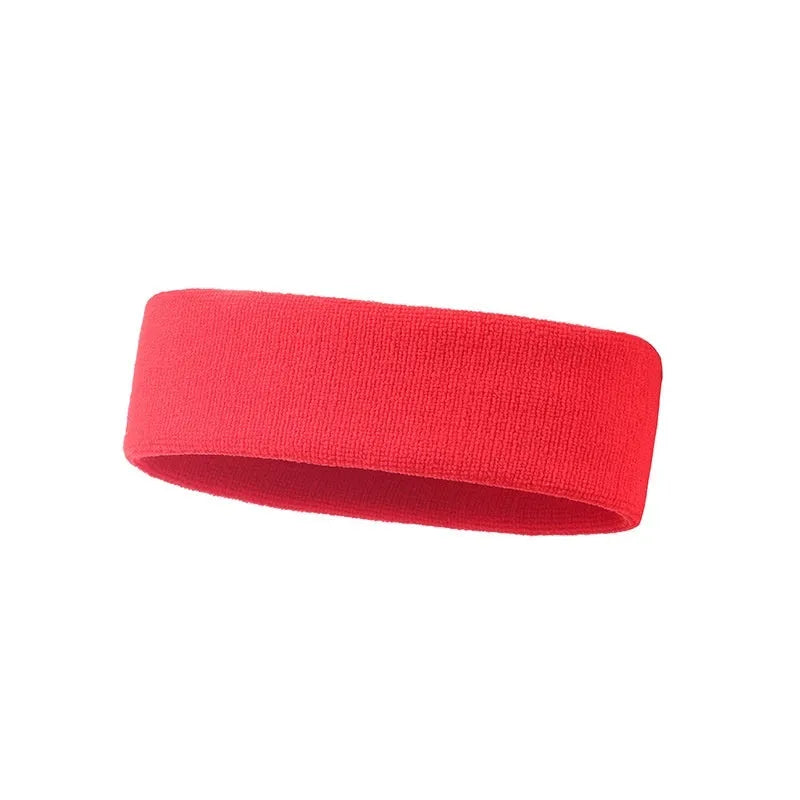 Solid color elastic sports sweat band made of polyester and spandex for running and gym
