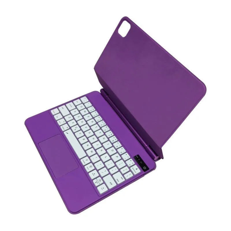 iPad magnetic keyboard and protective cover in black, white, pink, purple or blue