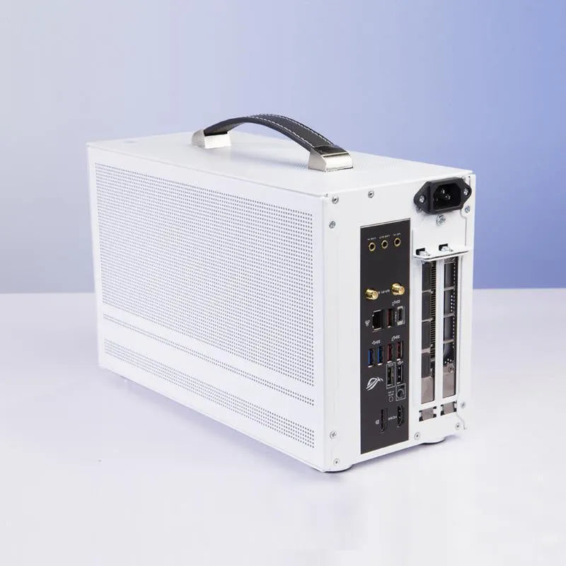 Hummingbird PRO mini-ITX desktop computer chassis in titanium grey and white colour options