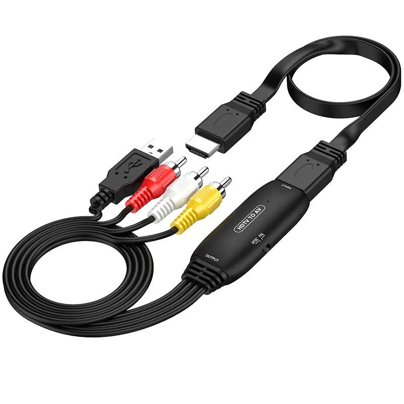 HDMI to AV converter adapter cable with 110cm length for monitor and projector connections