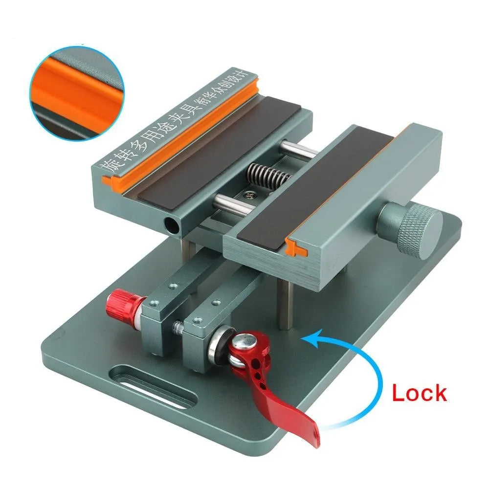 Mobile phone repair fixture with silicone grip and adjustable tension mechanism