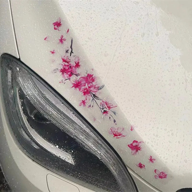 Personalized creative cherry blossom flower car sticker decal in PVC material available in two sizes