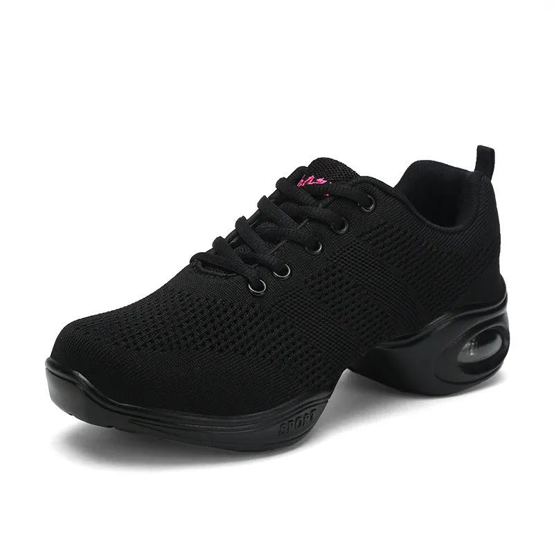 Women's breathable fly woven mesh dancing shoes with PU sole in multiple colour options