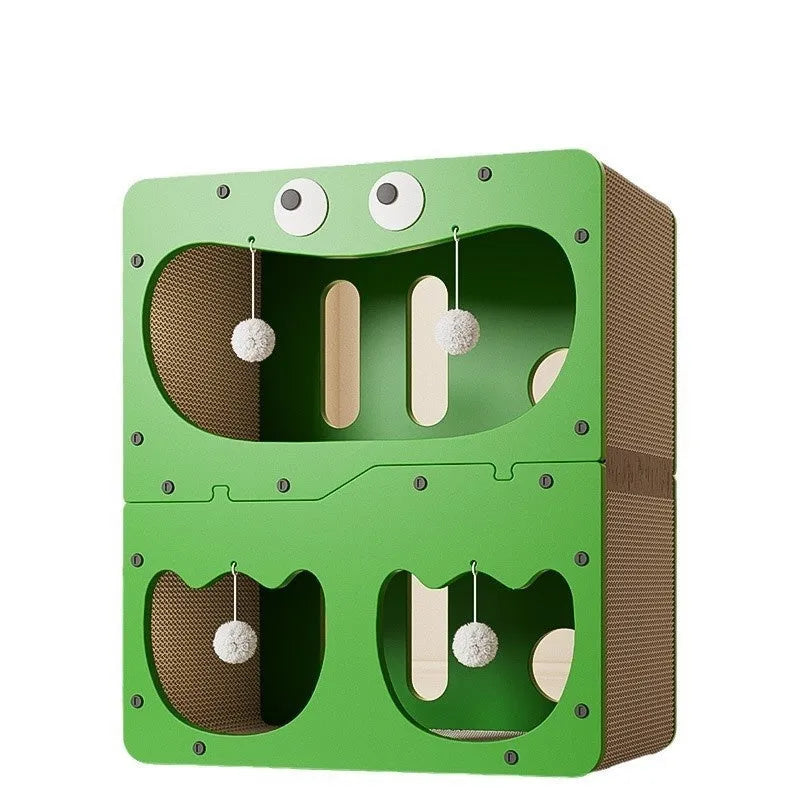 Double layer cat scratching board and nest bed in a choice of cute styles including owl and cat head designs.
