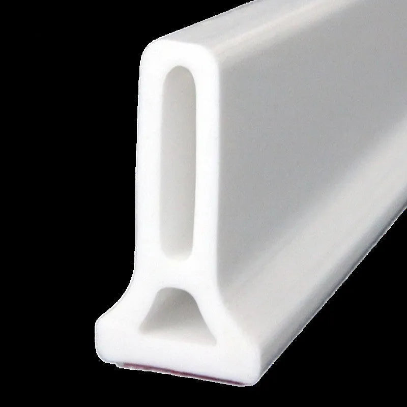 Flexible TPE bathroom water blocking strip in black, grey, or white.