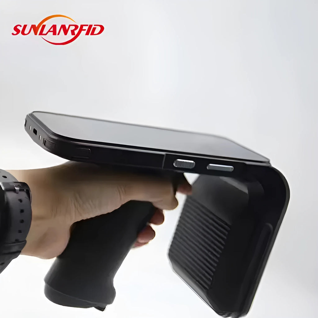 SLP-05 handheld UHF RFID scanner with Android OS for portable asset tracking and inventory control.