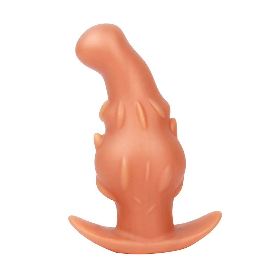 Unisex wearable adult masturbator in liquid silicone showing black, gold and purple colour options
