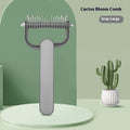 Dog grooming comb with stainless steel teeth and PP plastic handle in green or grey colour