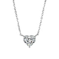 Silver-coloured copper heart pendant necklace on a chain, simple refined graceful design