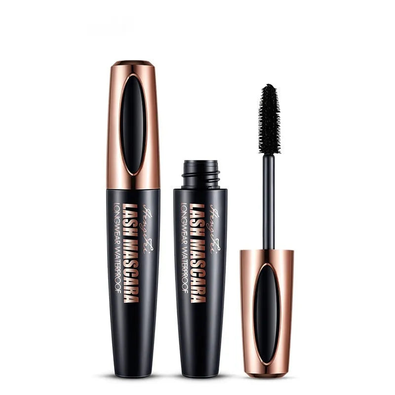 Black waterproof curling mascara with smudge-resistant formula in colour box packaging