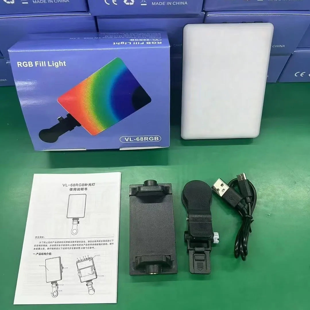 Portable LED fill light with clip mount for mobile content creation