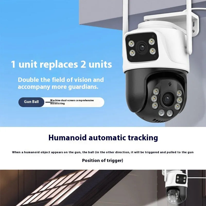 Outdoor dual screen wireless security surveillance camera with 3MP resolution