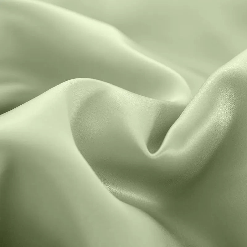 Silk double-sided duvet cover in solid colours Lotus Pink, pea green, bright brown, mysterious purple, white, and silver blue.