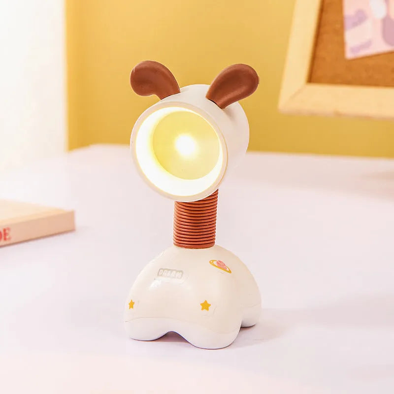 DIY cartoon magnetic small night lamp showing adjustable lighting angle and bear design