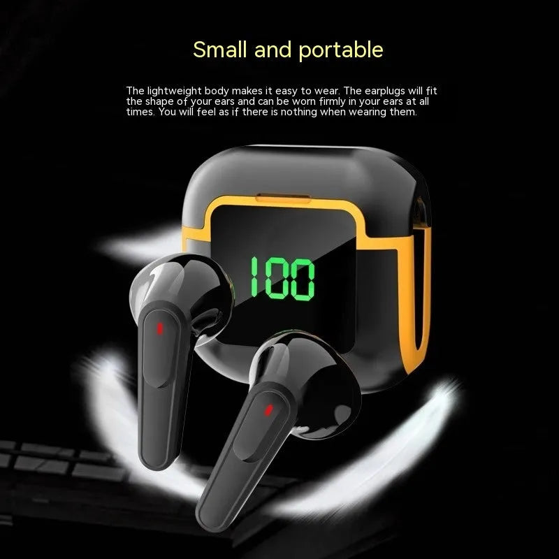 Wireless binaural digital display noise-reduction Bluetooth headset in Pro90 Black