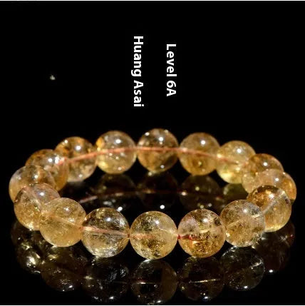 Natural yellow Asestelle citrine bracelet with geometrically shaped beads in multiple size options