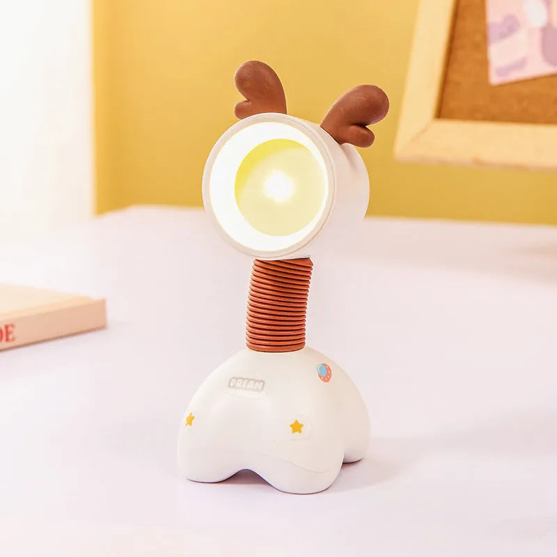 DIY cartoon magnetic small night lamp showing adjustable lighting angle and bear design