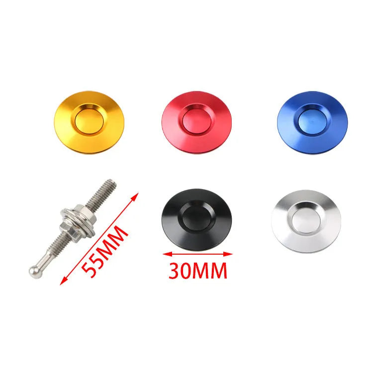 30mm silver aluminium alloy vehicle cover lock with 55mm screw for engine bay and panel fastening