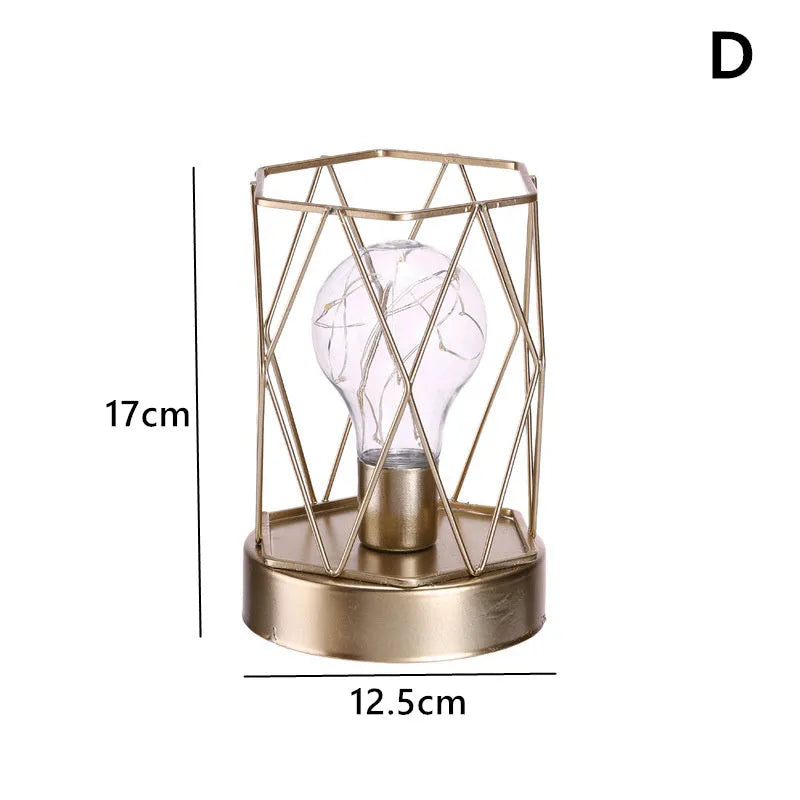 Geometric iron decorative light with electroplated finish in Nordic style for home ornamentation