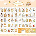 Japanese cartoon character stickers with heart and lollipop motifs measuring 40mm by 60mm
