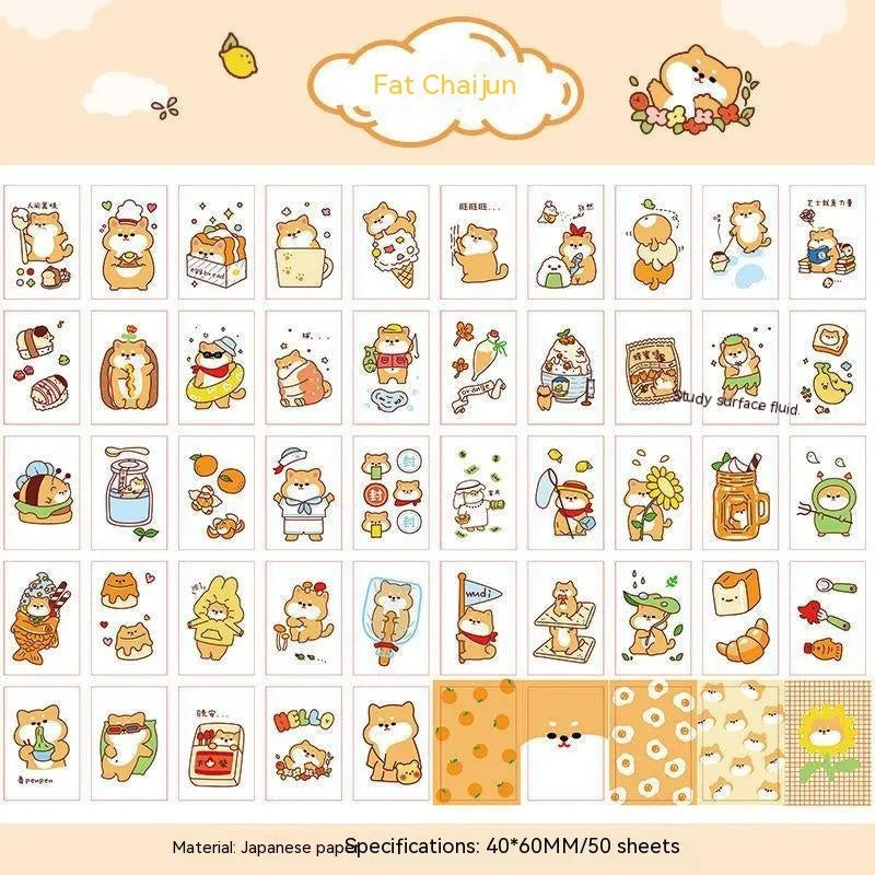 Japanese cartoon character stickers with heart and lollipop motifs measuring 40mm by 60mm