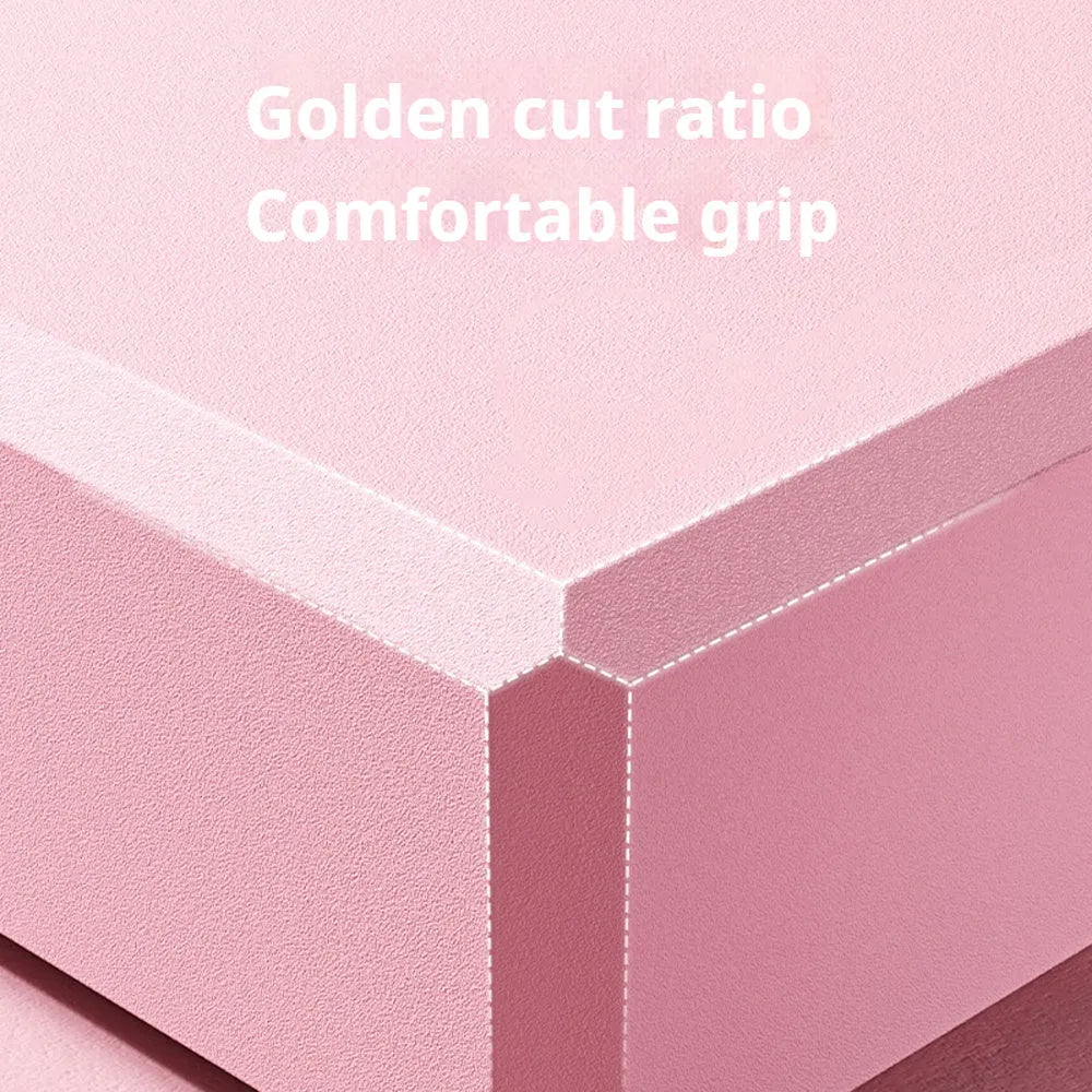 Solid colour EVA foam yoga block measuring 23x15x7.6cm with textured ridges for grip