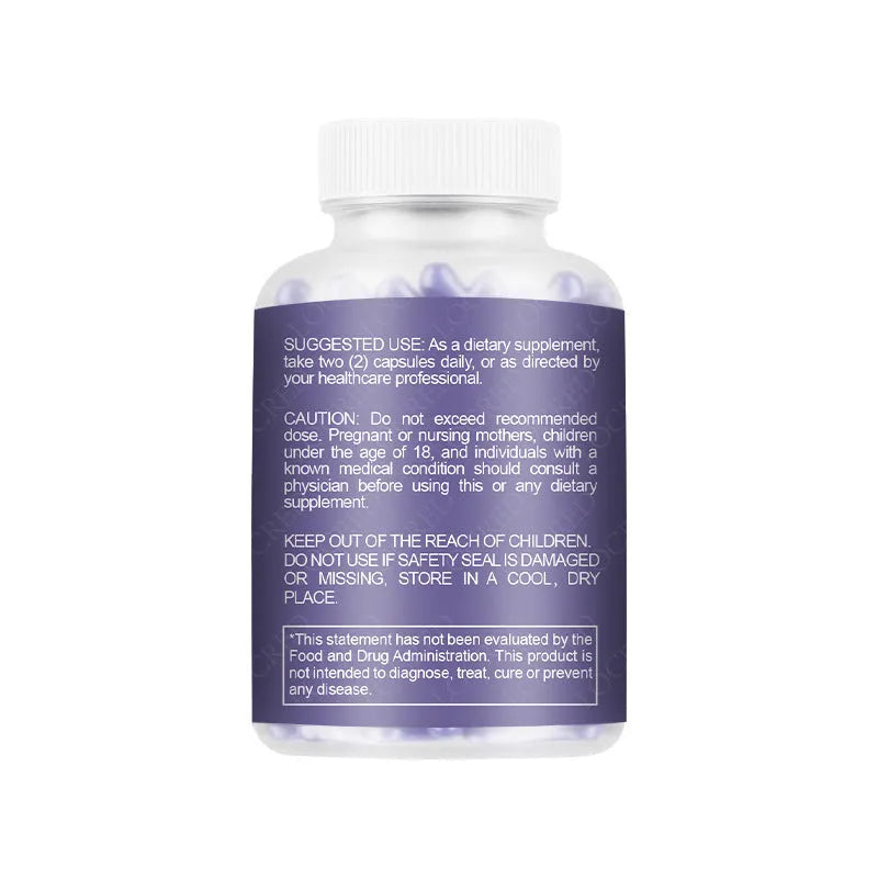 Bottle containing 60 vaginal capsules for women's intimate care supplement