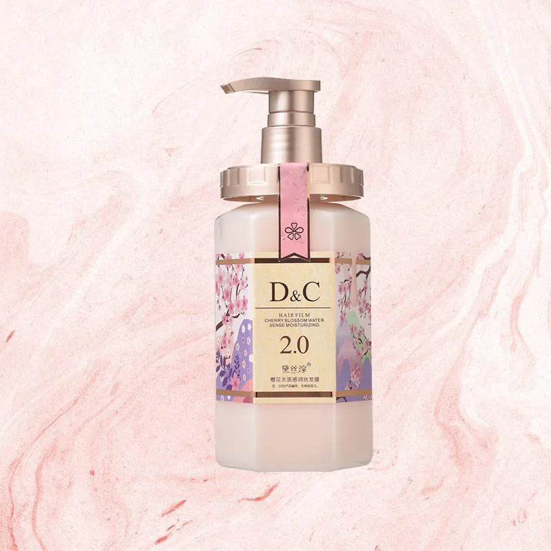 Sakura shampoo, hair mask conditioner, and shower gel set with 500ml bottles