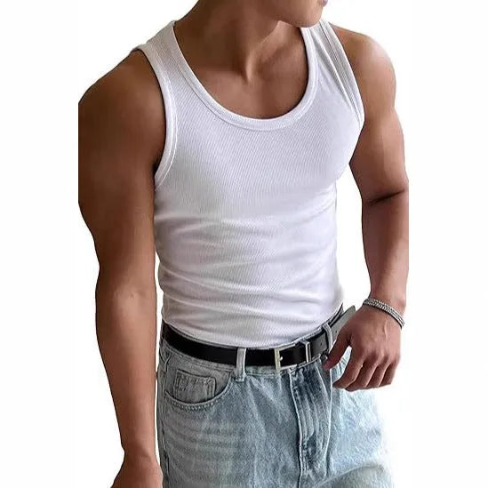Men's slim-fit black polyester sports T-shirt with wool lining for summer workouts