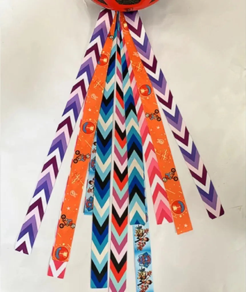Children's helmet decorative streamer accessory in multiple colour choices for roller skating and biking
