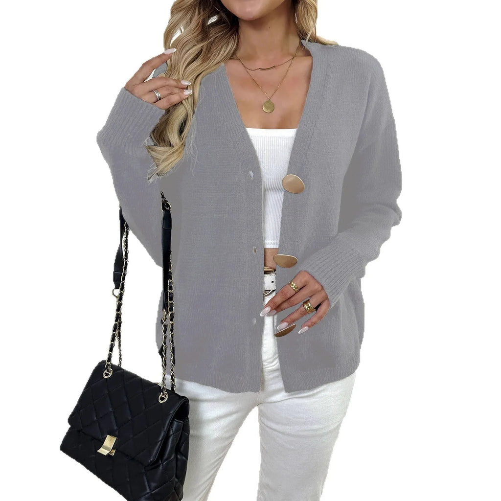 Women's irregular street hipster sweater coat in deer plush fabric with long princess sleeves available in black and grey