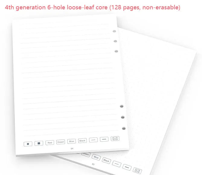 Loose spiral notebook refill core with 64 pages of zodiac forest paper for 6-hole binders