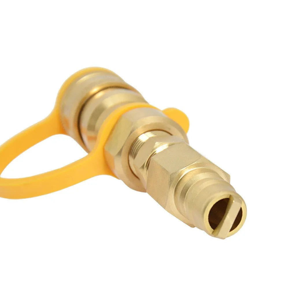 Brass gas charging connector with 3/8 inch American standard thread for propane tank connections