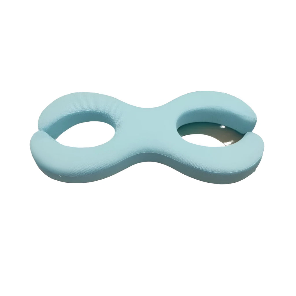 Cool blue cylindrical memory foam cervical pillow for neck traction during sleep