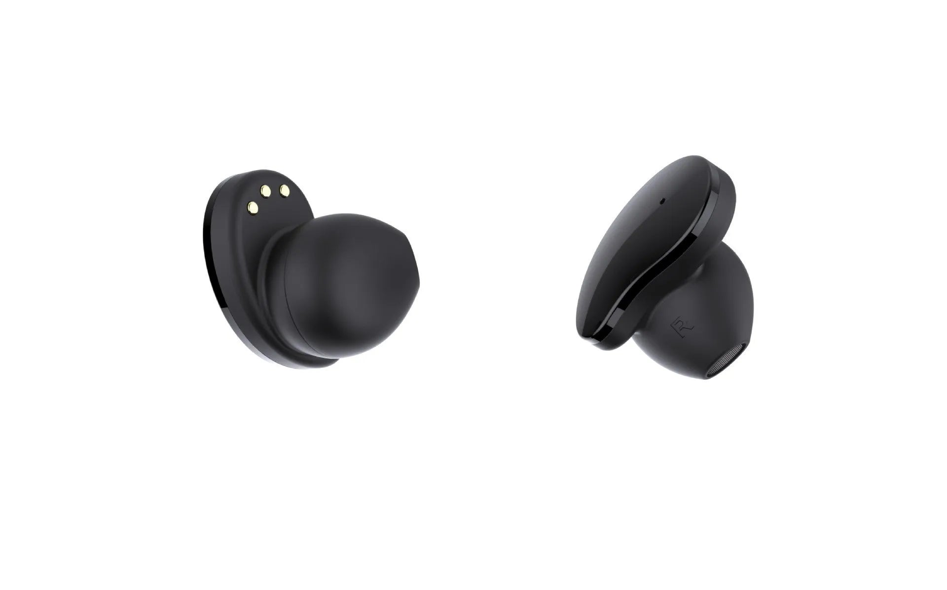 Black detachable smart bracelet with Bluetooth TWS earphones showing colour screen displaying heart rate