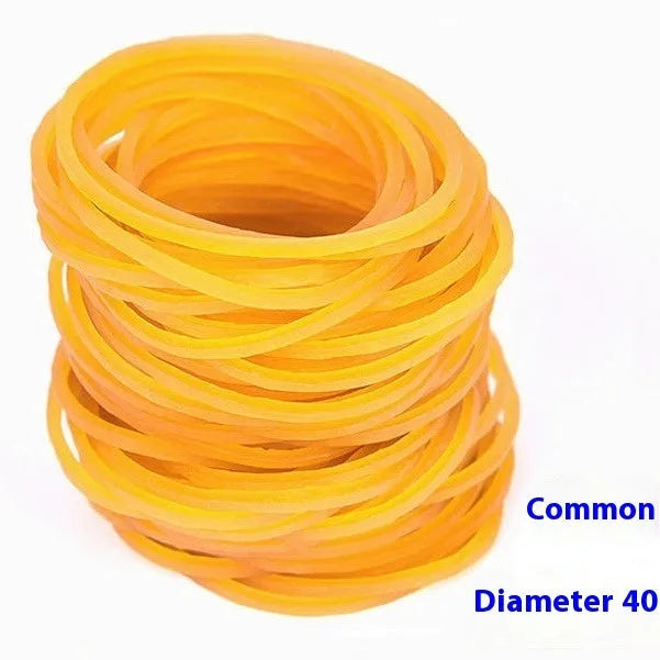500g pack of assorted natural rubber bands in seven different diameter sizes