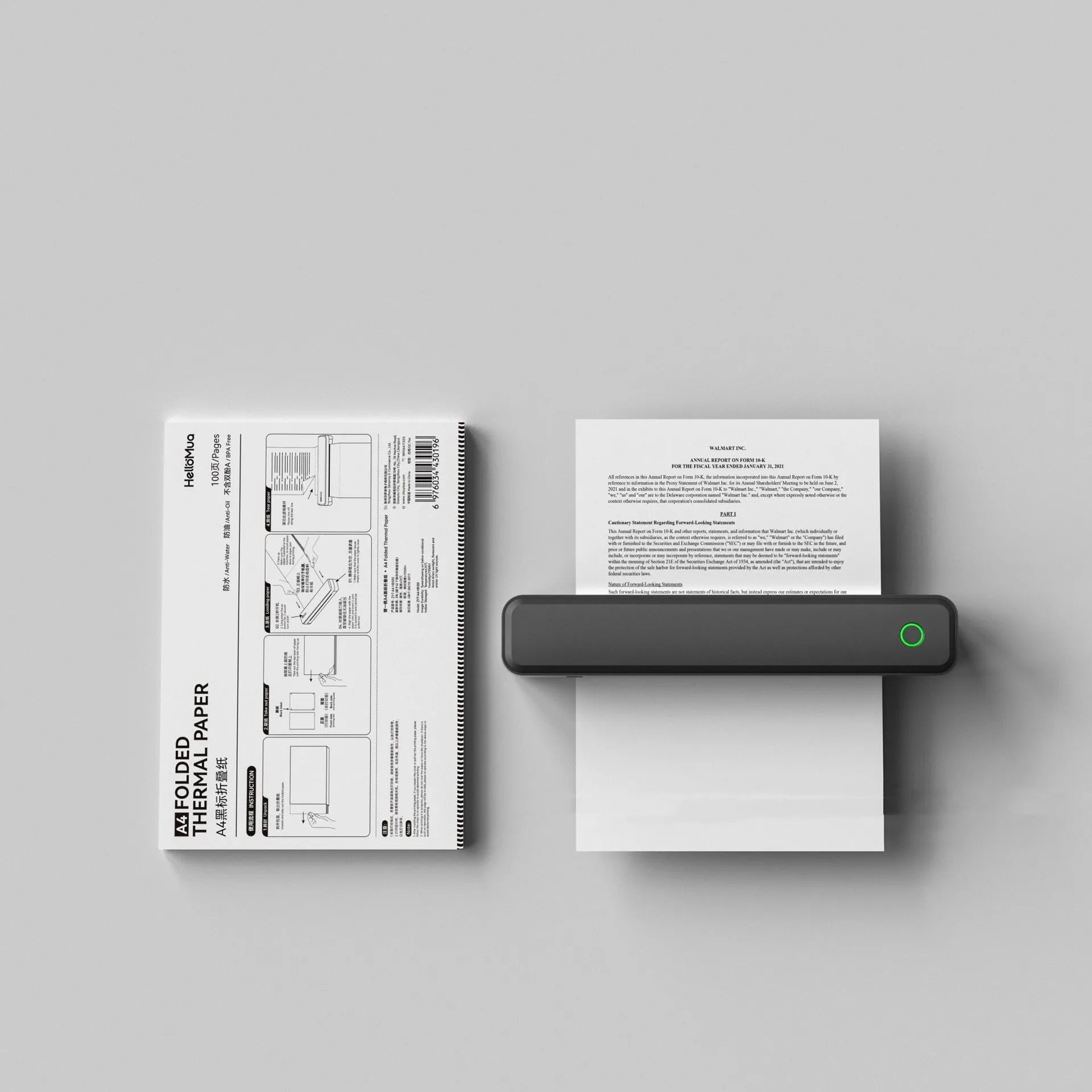 Compact thermal printer with Bluetooth for mobile phone connectivity in black or white colour options