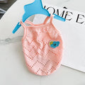 Cool mesh breathable strap pet vest for dogs in blue colour, showing camisole-style design.