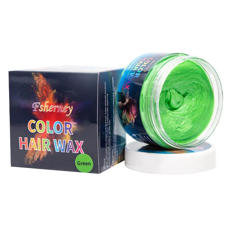 120g tub of hair styling clay shown in one of its nine colour options: Blue, Green, Orange, Purple, Red, Rose, White, Yellow, or Granny Grey.