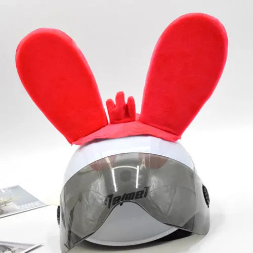 Rabbit Glow Ears locomotive-themed helmet ornament with velcro bottom attachment