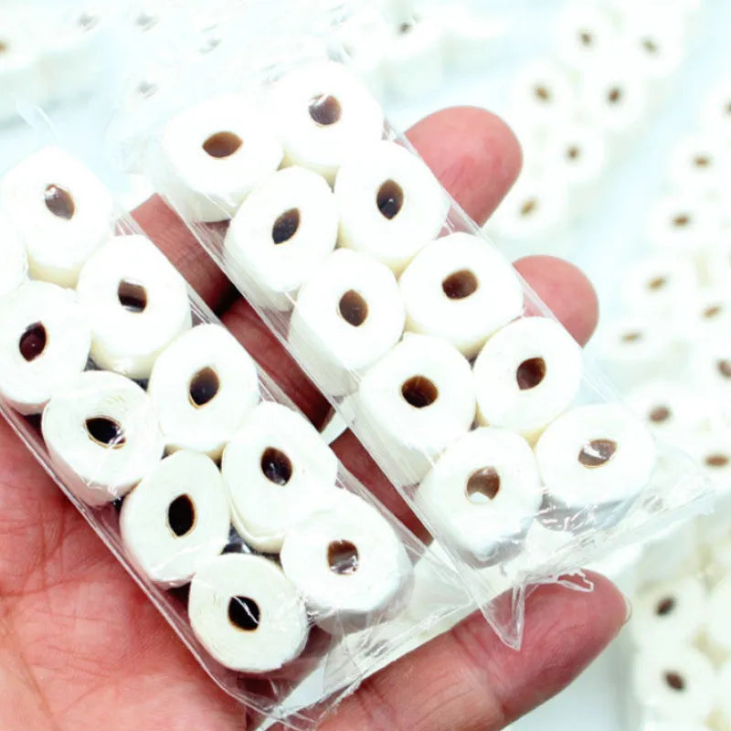 Simulated brown paper tissue roll model measuring 30x15x80mm for doll house bathroom accessories