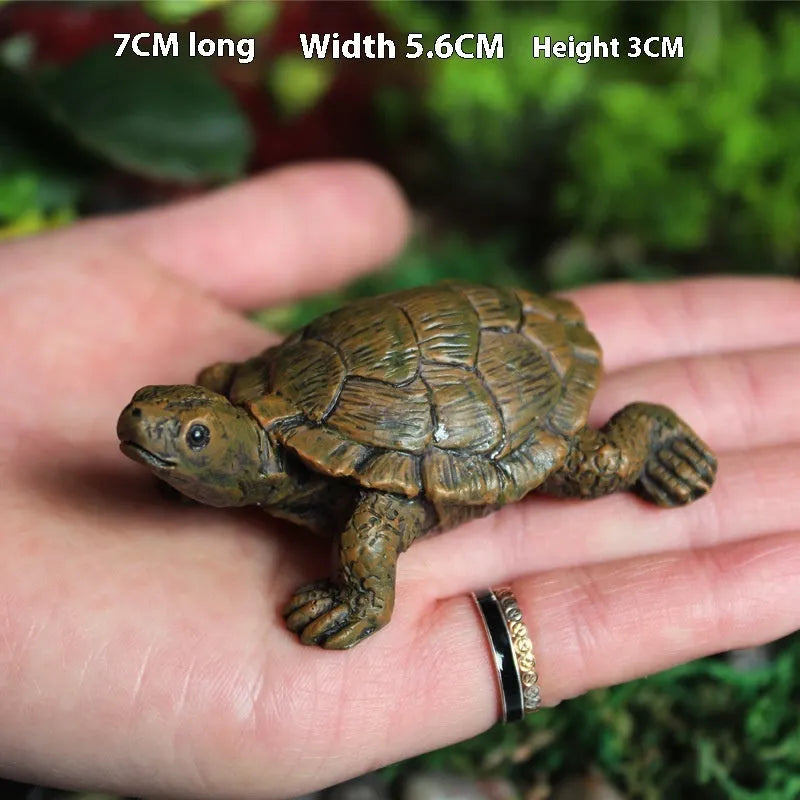 Green resin turtle ornament for micro landscape gardening and terrarium displays